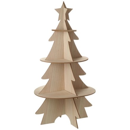 Wooden Christmas Display Tree, 90cm