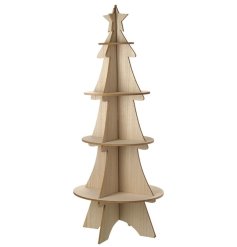 A large wooden christmas tree display unit 