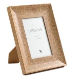A rustic styled thick wooden photo frame