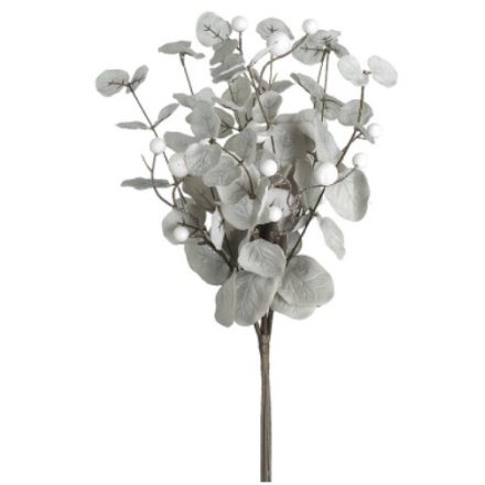 Pale Grey & White Berry Stem, 46cm