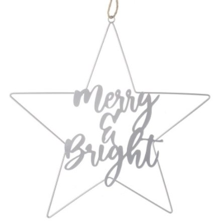 Merry & Bright Silver Star, 40cm