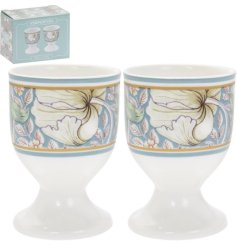 A set of two stunning ceramic egg cups