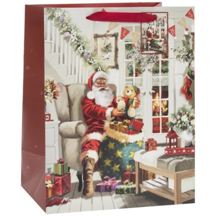 Santa Gift Bag Med, 23cm