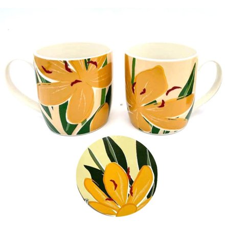 Porcelain Mug & Coaster Set - Florens Hesperantha