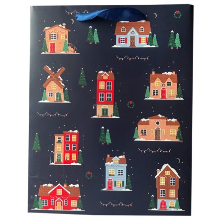 Large Christmas Houses Gift Bag