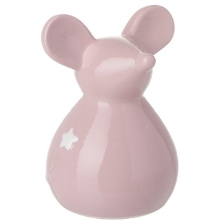 Ceramic Standing Mouse Gl Pink - Medium