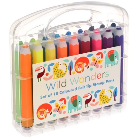 A colourful set of 18 colourful pens 