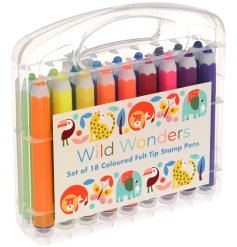 A fun and colourful set of 18 colourful pens 