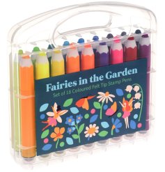 A charming set of Fairies In The Garden 18 colourful pens