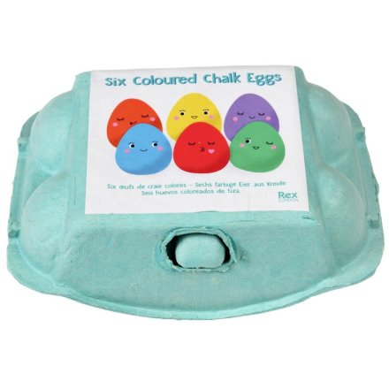 A fun pack of 6 multi coloured chalk eggs