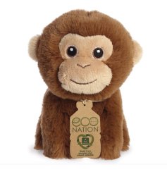 A fun and cheeky Eco Nation mini monkey soft toy