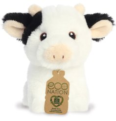 A super cute and cuddly Eco Nation mini cow soft toy