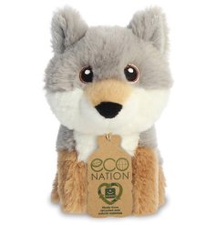 A fluffy and cuddly mini wolf soft toy
