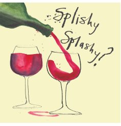 A beautifully illustrated wine themed greetings card with fun text. A miniature artwork on a card. 