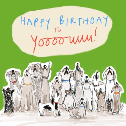 Dog Choir Birthday Card