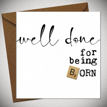 Being Born Scrabble Card