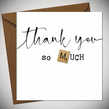 Inky Script Thank You Greeting Card
