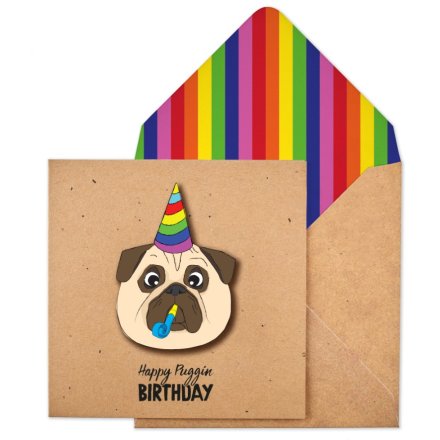 3D Happy Puggin Birthday Card