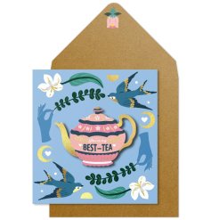 You're My Best Tea. A fun, beautifully illustrated 3D greetings card to gift to your best friend whatever the occasion. 