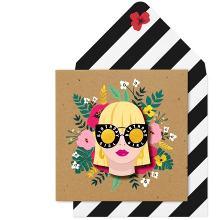 3D Floral Birthday Girl Card