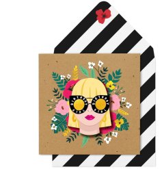 A stylish, bold and beautiful 3D greetings card from the popular Modern Missy range.