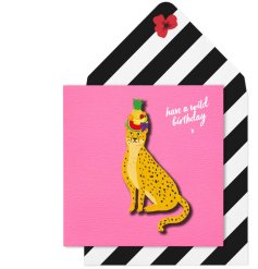 A colourful and quirky 3D greetings card with stylish envelope. 