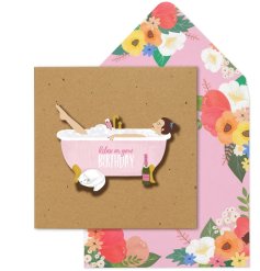 A stylish 3D glitter greetings card with matching envelope. Happy Birthday and relax. 