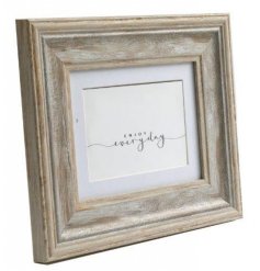 Showcase your favourite photos in this chunky wooden frame with a white washed finish.