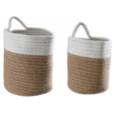 S/2 Wall Hanging Rope Baskets