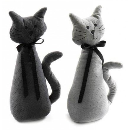 Grey Mix Cat Doorstop