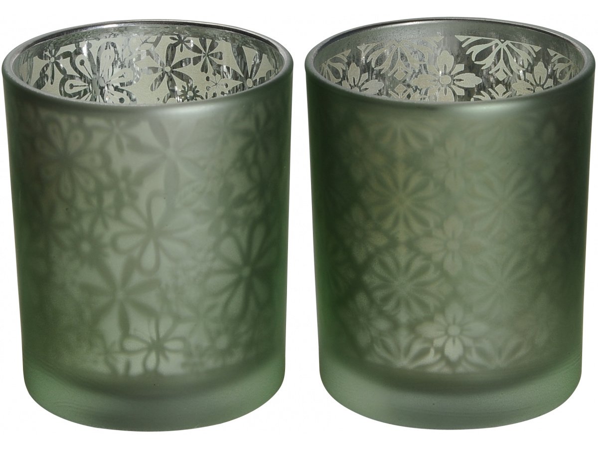 Green Flower Candle Holder, Mix 59510 Interior Decor / Candles