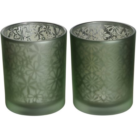 Flower Frosted Candle Holder, 2a
