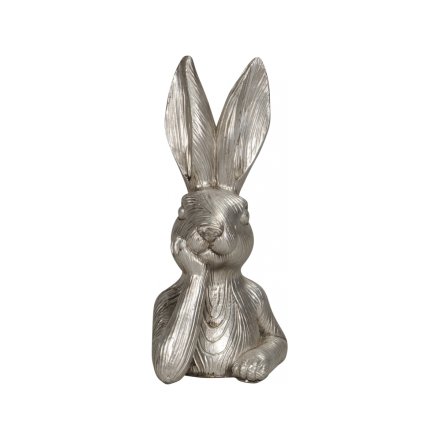 Silver Hare Bust, 17.5cm