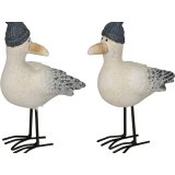 An assortment of 2 charming standing seagull ornaments. 