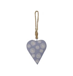 A chic painted heart hanger with a unique sunshine swirl design