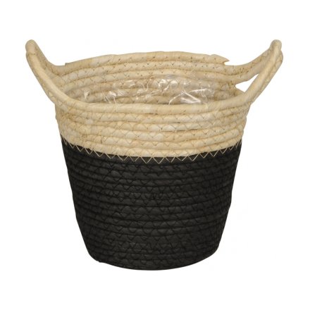 Black Woven Basket, 15cm