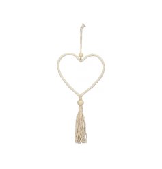 A stylish boho style macrame heart with tassels and beads. 