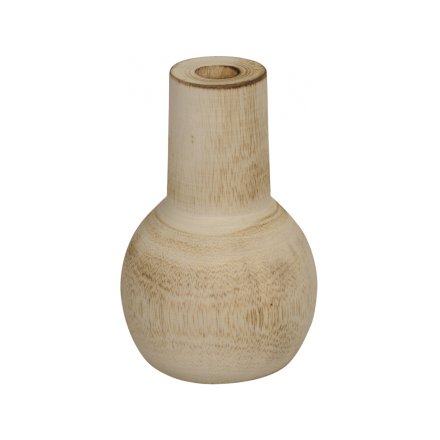 Paulownia Wood Vase, 15cm