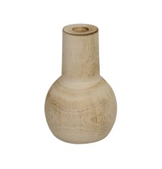 A beautiful and unique natural wooden vase carved from paulownia wood.
