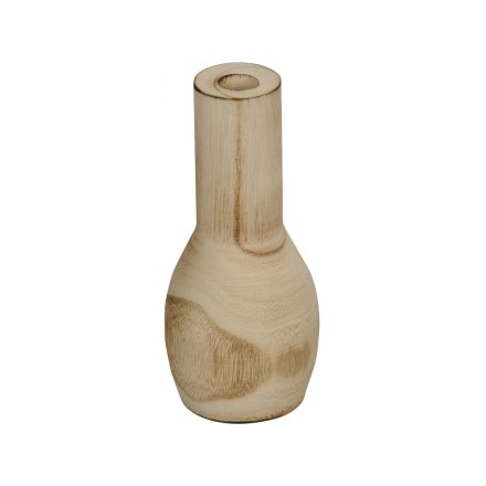 Natural Wood Vase, 19cm