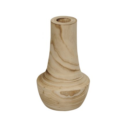 Natural Wood Vase, 25cm