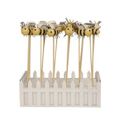 A cute wooden bee on stake. A unique garden gift, perfect for popping in planters and pots.