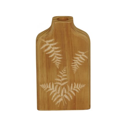 Fern Wooden Vase, 18cm