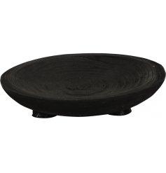 An on trend and beautifully crafted black dish made from paulownia wood.