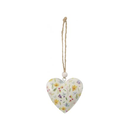 Yellow Floral Heart, 7cm