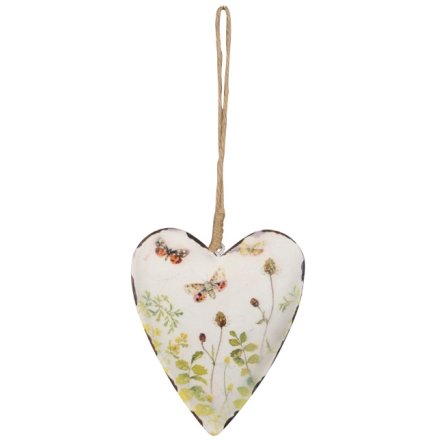 Yellow Meadow Heart Hanger, 11cm