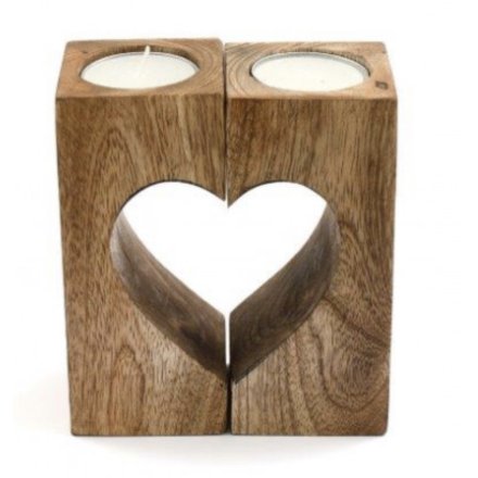 Wooden Heart T-Light