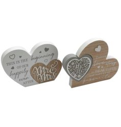 An assortment of 2 wedding themed jigsaw signs in chic grey and white colours. A lovely sentimental gift item