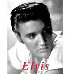 An iconic Elvis image printed onto a metal sign. A vintage gift for the home.