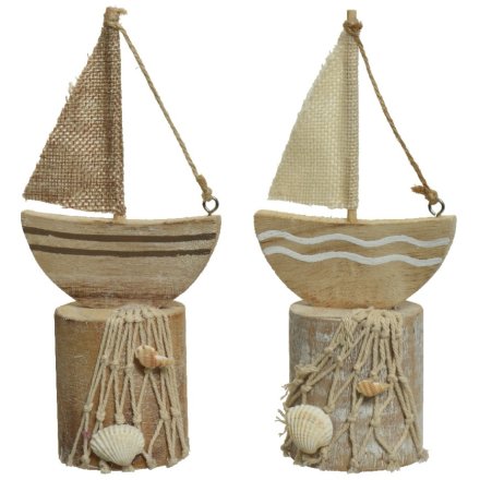 Natural Sailing Boat Ornament, 2a